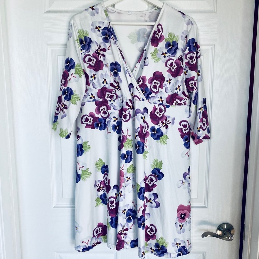 Floral V-Neck Maternity Dress